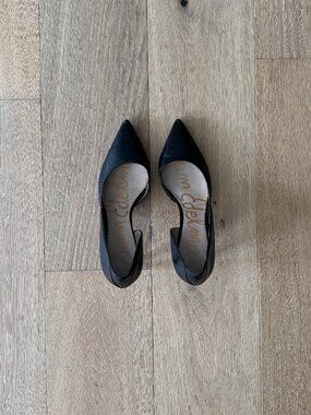 Sam Edelman Black Pointed Toe D'Orsay Stiletto Heels Pumps Size 10
